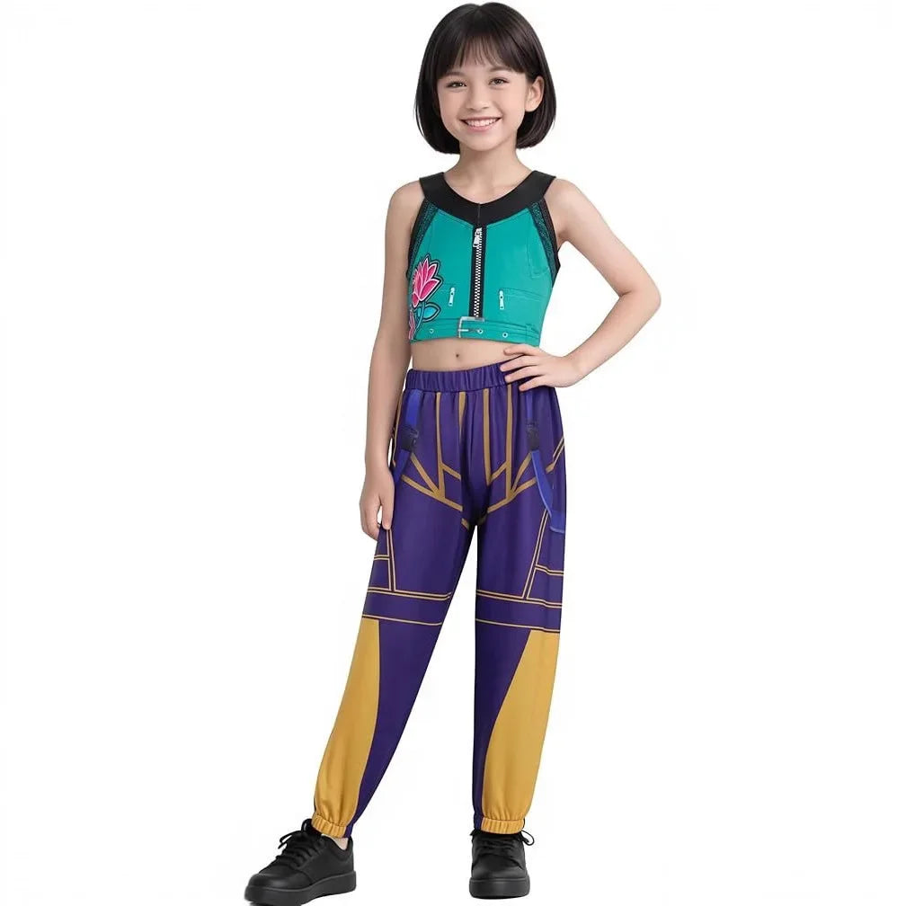 Halloween Kids Zoey Mira Rumi Costume KPop Hunters Girl Group Idol Dress Up Outfit Suit - 3 / 140