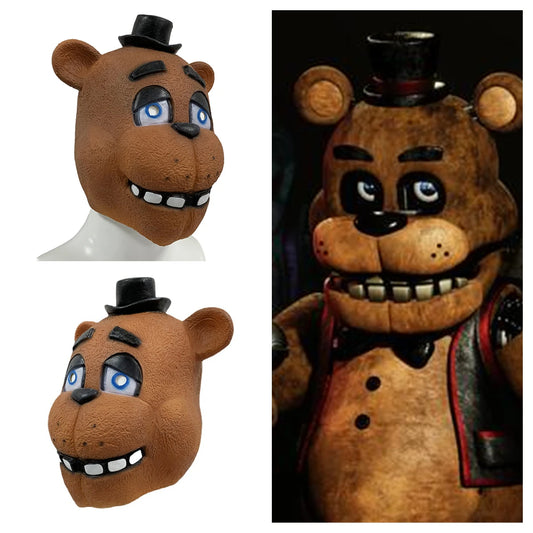 Game Five Nights Halloween Animal Terror At Freddy Costume Mask Freddy's Latex Helmet - A