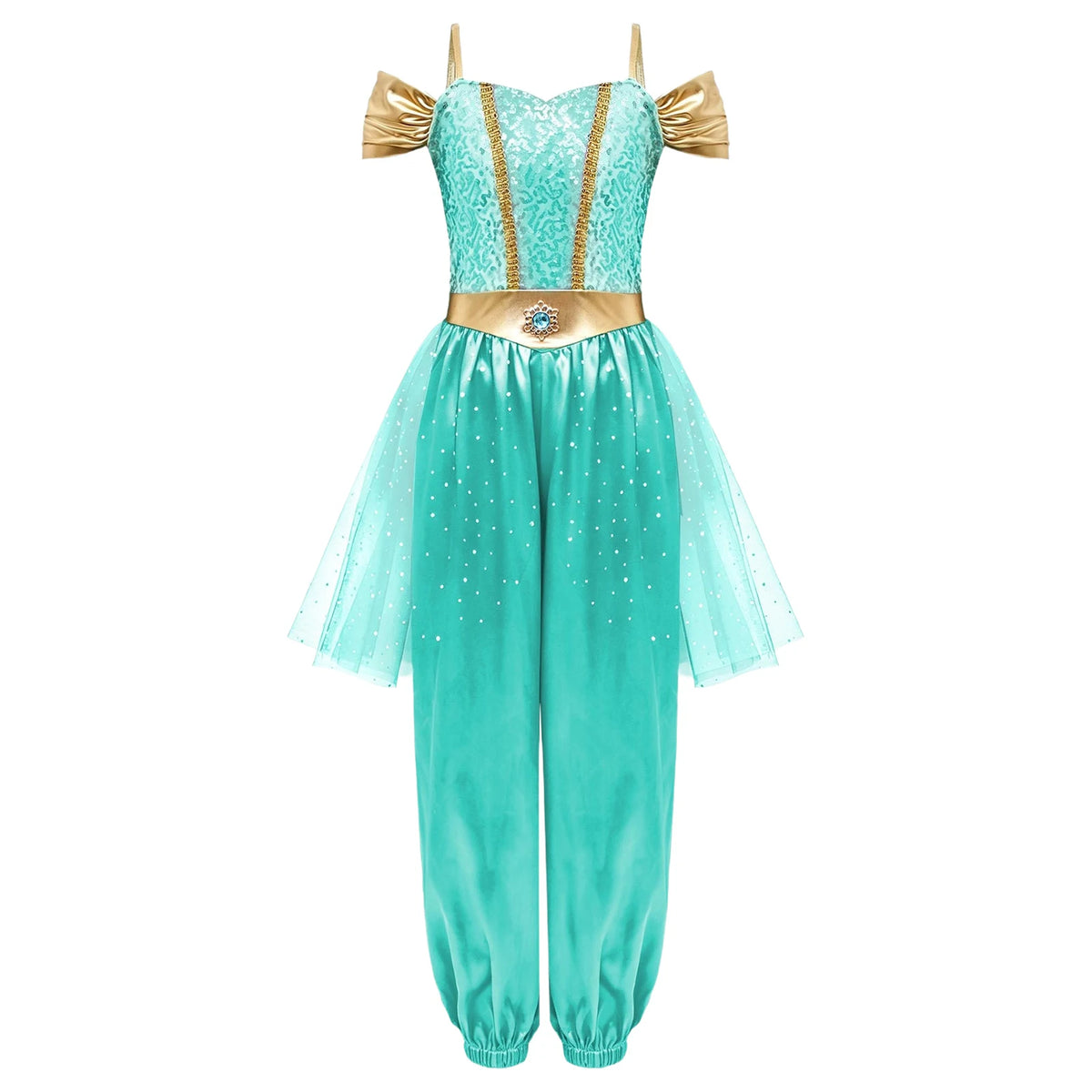 Girls Arabian Princess Halloween Dress Up Costume Metallic Ruched Sequin - product image 10