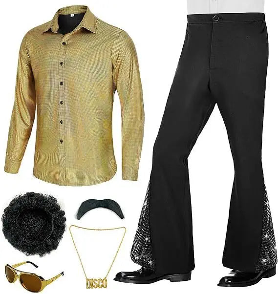 6-Pc Disco 1970s Retro Big Hair Men's Suit Halloween Costume - product image 7