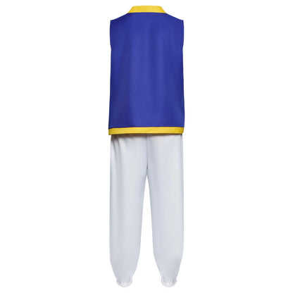 Men Super Bros Toad Costume Adult Halloween Outfit Sleeveless Vest White Pants with - GRAY / 120