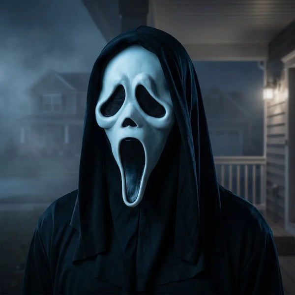 Long-Face Hooded Horror Long-Face Hooded Ghost Mask Latex Horror Full Head Party Long-Face Hooded Ghost Mask Grimace Prank Cosplay Prop Hallowee Decor - product image 1