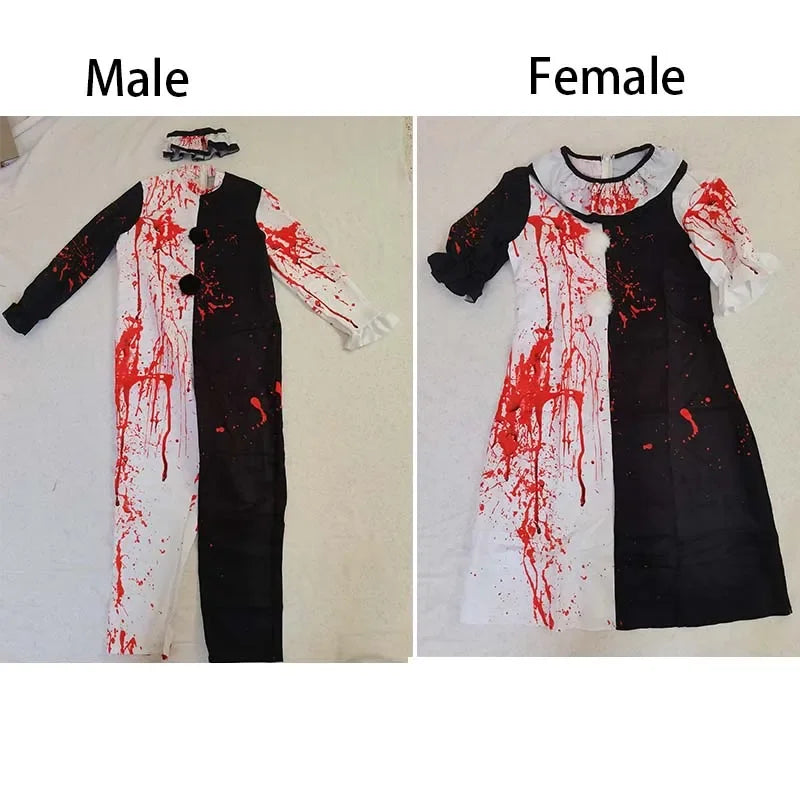 Art the Clown Costume ‌Terrifierr 3 Bloody Outfits Killer Clowns Jumpsuits for Halloween - Male Costume / M