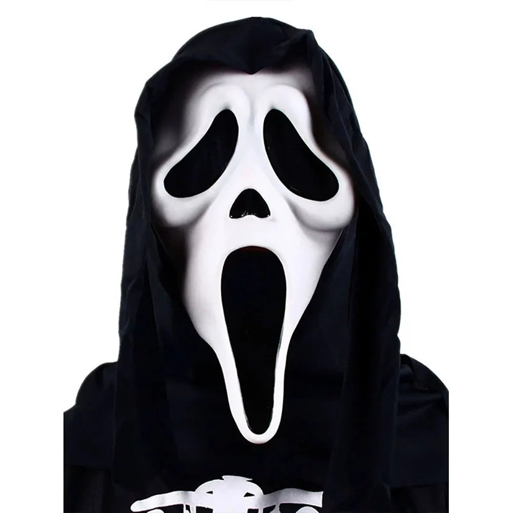 Screaming Ghost-Inspired Full-Head Horror Mask