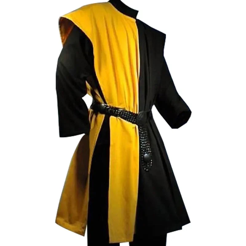 Medieval Costume Men's Larp Warriors Knight Costume Tunic Vest Gown Shirt Tabard Coat - Army Green / XXXL