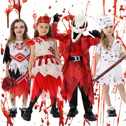 Kids' Ghost Horror Ghostface Cheerleader Nurse Costume