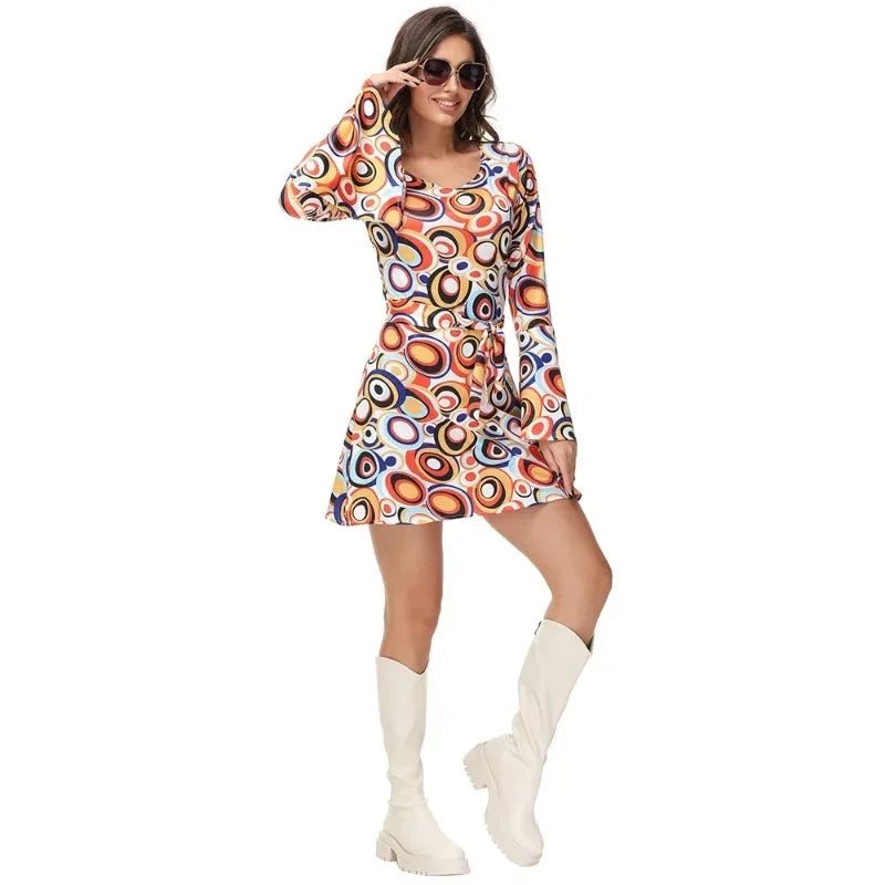 Men's Women Retro 70s 80s Hippie Costume Disco Rock Hip-Hop for Cosplay Couples Purim Halloween Party - product image 3