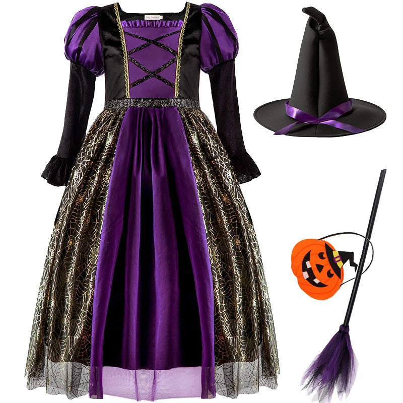 Kids' Girls Witch Vampire Dresses Clothes Dress Up Clothes for Costume - alternate view 13
