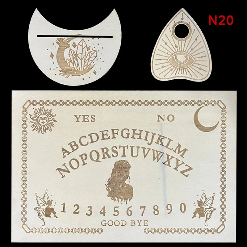 12-Inch Engraved Wooden Pendulum Divination Board