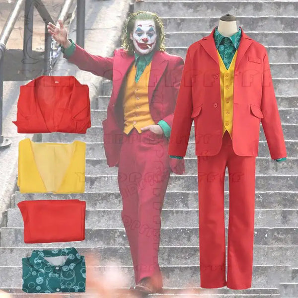 Spot JOKER Phoenix DC Movie Clown Costume Suit Halloween Performance Costume Set Hot - Style B / M