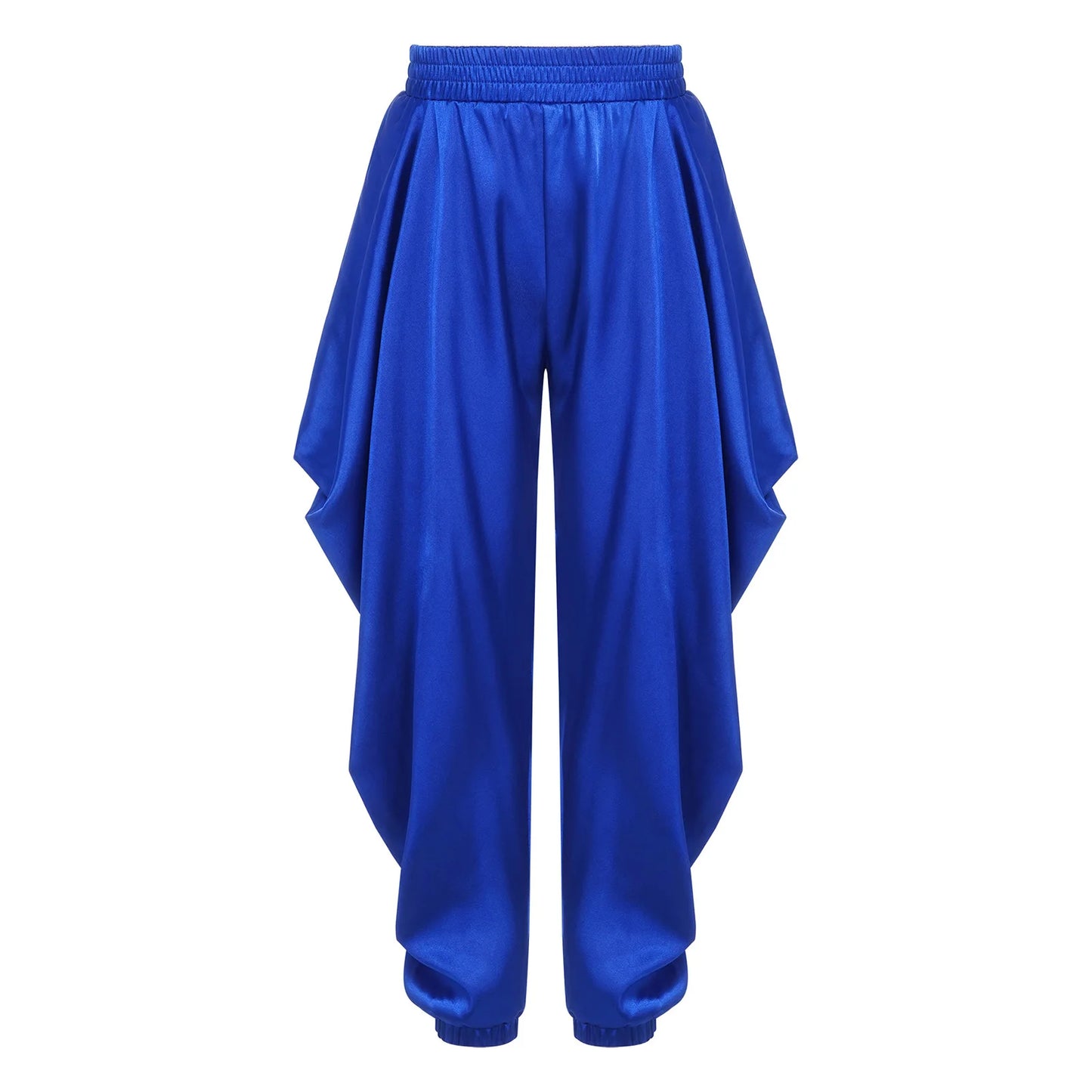 Kids' Arab Prince Satin Dhoti Pants Elastic Waistband Loose Baggy Trousers Costume - alternate view 3