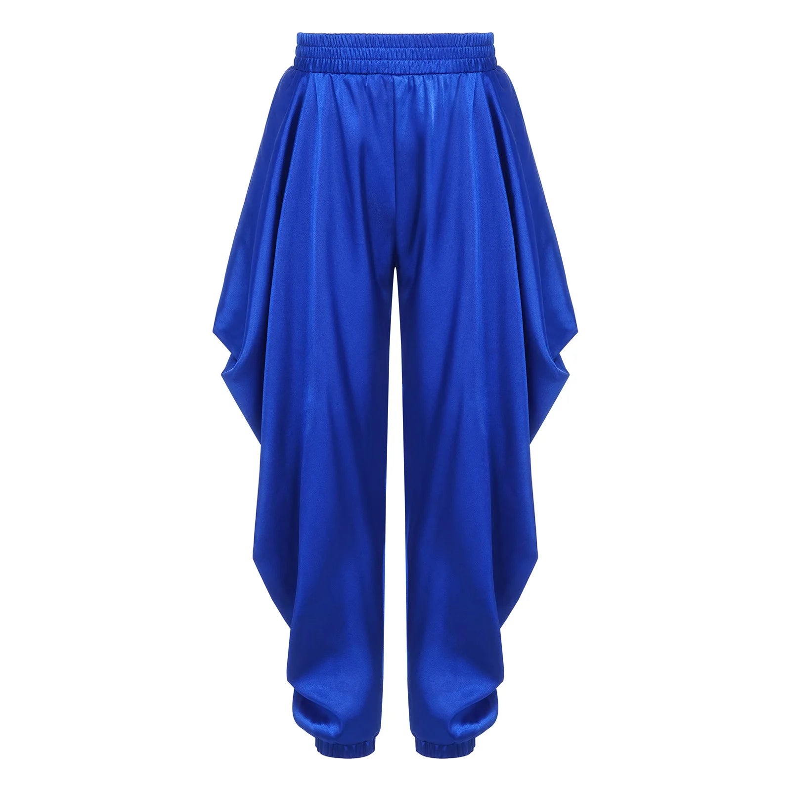 Kids' Arab Prince Satin Dhoti Pants Elastic Waistband Loose Baggy Trousers Costume - alternate view 3