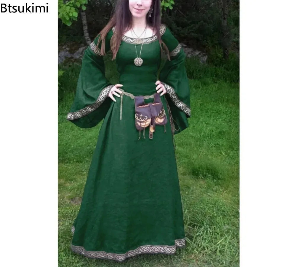 Women's Medieval Classical Long Sleeve Middle Ages Renaissance Costume - alternate view 6