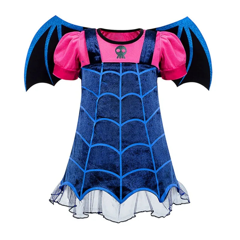 2-12T Halloween Costume for Kids Girls Purple Bat Dress Carnival Vampire Costume Witch Cosplay Clothes Gifts - product image 13