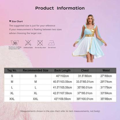 Women's Roman Ancient Greek Athena Goddesses Princess Toga Chiffon Costume - alternate view 5