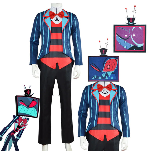 Costume TV Demon Vox Costume Cosplay Outfit Disguise Halloween Suit for Hazbin Hotel - Vox / XXL