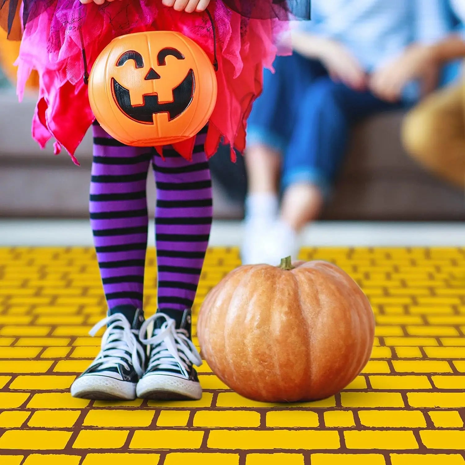 Yellow Long Brick Floor Runner Brick Wall Backdrop Halloween Wizard Cosplay - product image 5