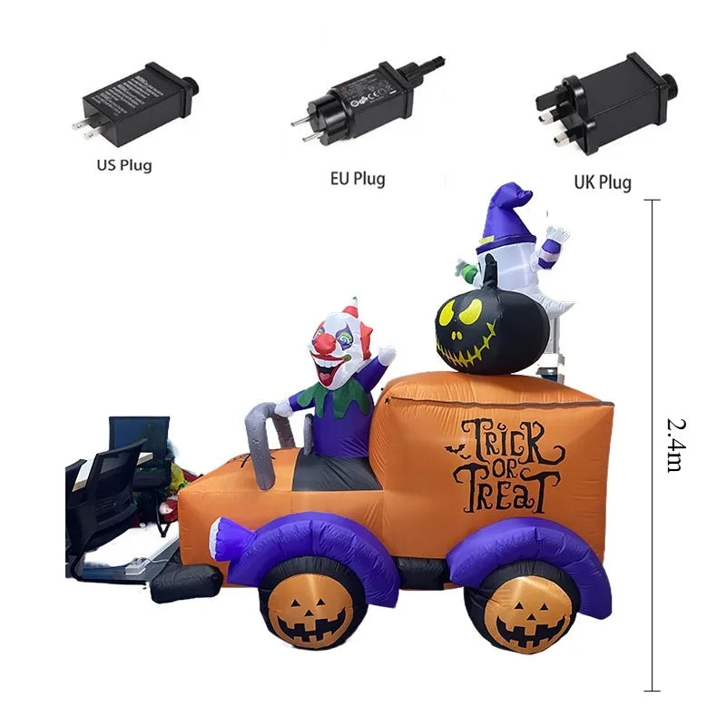 8FT & Holiday DIY Decorations Inflatables Clown Ghosts Truck Built-in