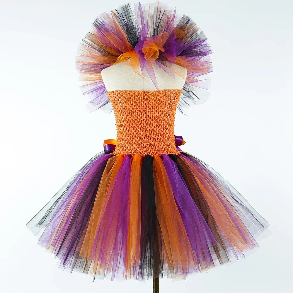 Halloween Witch Costume for Girls Fancy Tutu Dress Disguise Evil Witches Costumes Outfit Toddler Kids Purim - product image 6