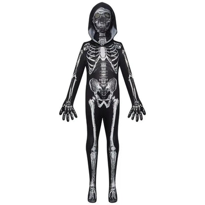 Adults Kids Skeleton Skin Suit Halloween Cosplay Costume Carnival Ghost Theme Masquerade Party Fancy Dress Outfit