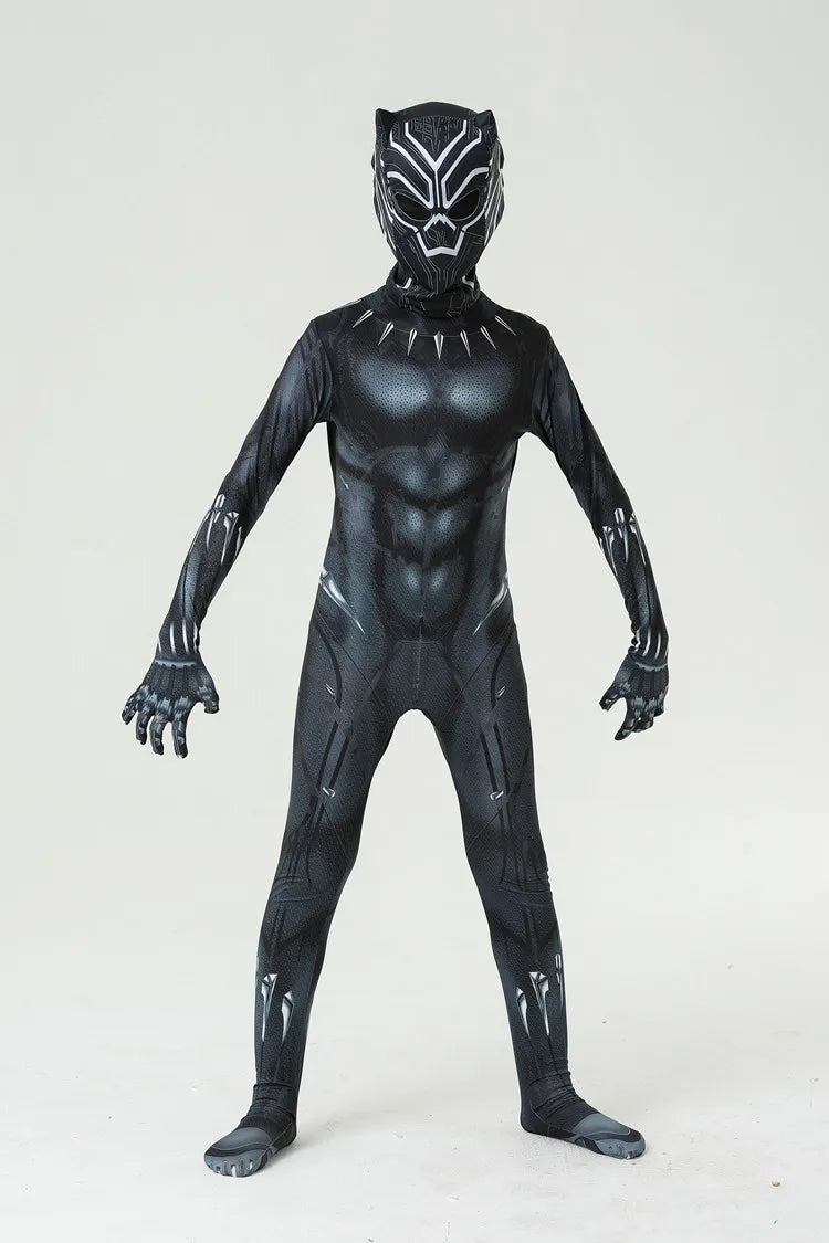 Anime Superhero Black Feline Hero Men Adult Jumpsuits Panther Cosplay Halloween Costume Bodysuits