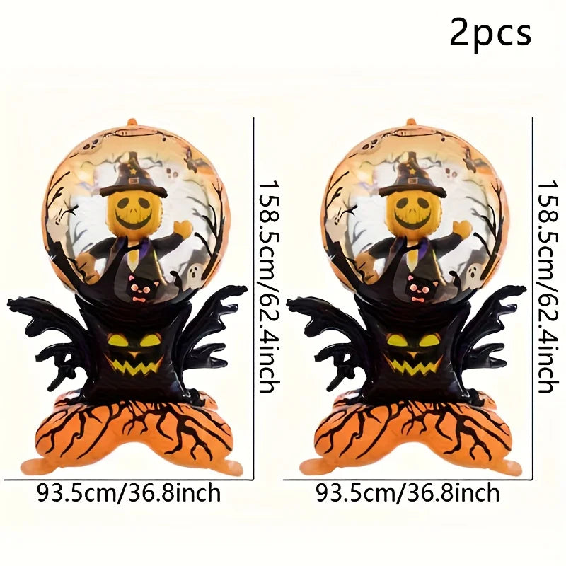 1/2Pcs Halloween Large Standing Pumpkin Bat Foil Balloons Halloween Party - product image 7