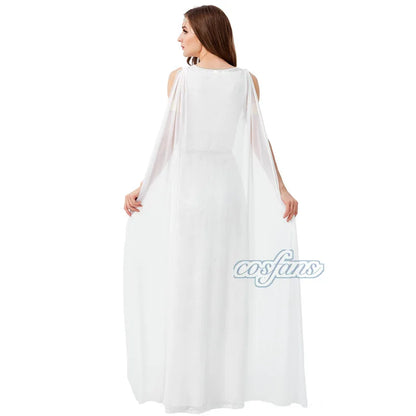 Ancient Greek Mythology Goddess Queen Costume Sexy High Slit Dress for Women Halloween - View 5