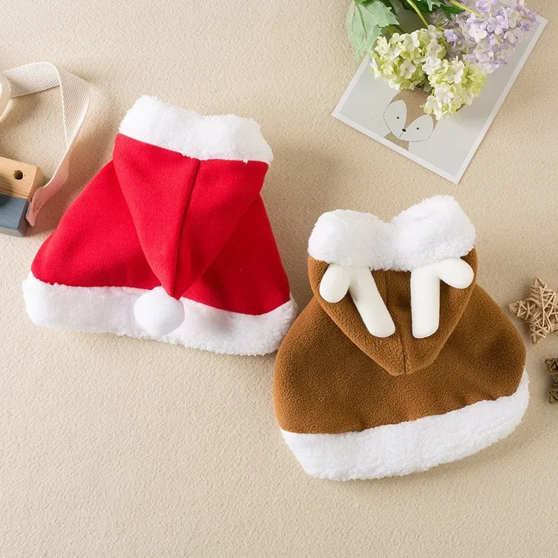Cat Costume Santa Costume Transformed Cat / Dog Pet Cape Dress Up Red Scarf Cloak Props - Red / L