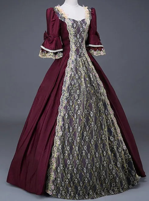Halloween Costume for Adult Women's Palace Court Medieval Renaissance Retro Gothic - color 14 / XL
