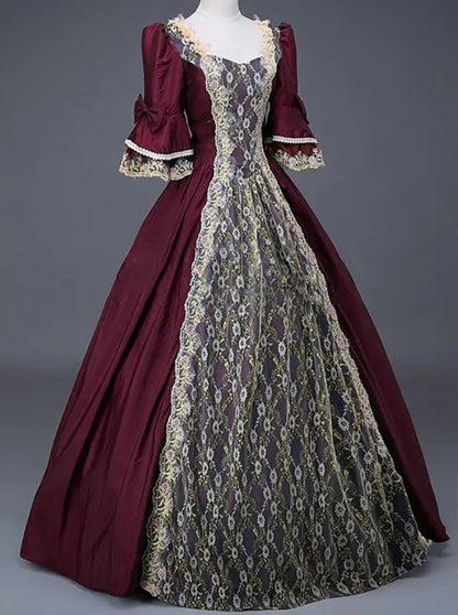 Halloween Costume for Adult Women's Palace Court Medieval Renaissance Retro Gothic - color 14 / XL