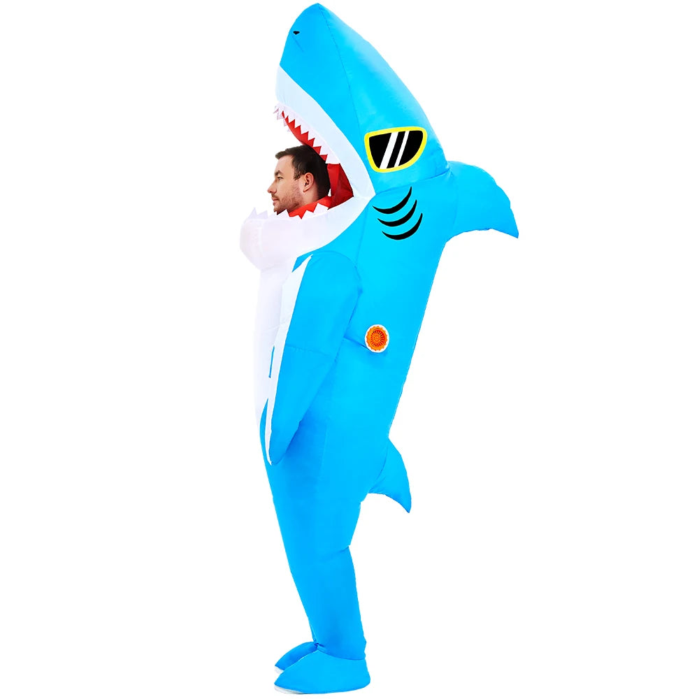 Adult shark costume inflatable costume Halloween party character performance costume funny shark costume