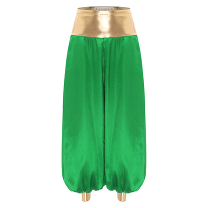 Adult Hippie Arabian Bloomer Pants Harem Metallic ShinyArab Indian Costume - alternate view 10