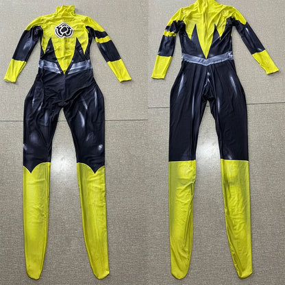Men's Superhero Yellow Lantern Bodysuit Zentai Jumpsuit W Costume - alternate view 6