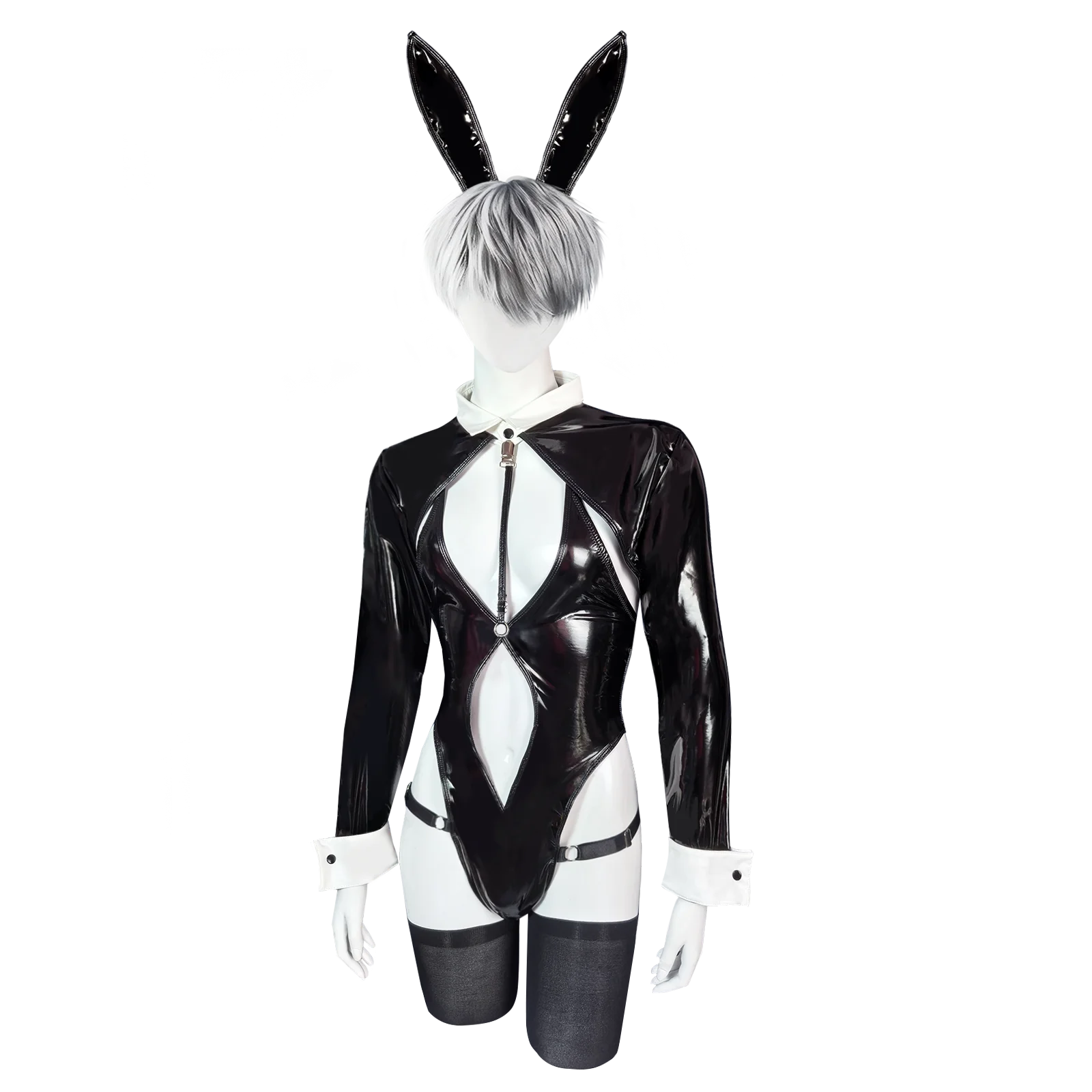Cosplay Costume — Rabbit in a black uniform (Piece Set) | Bodysuit | Anime/2D Style | Halloween Party | Men's Cosplay Attire