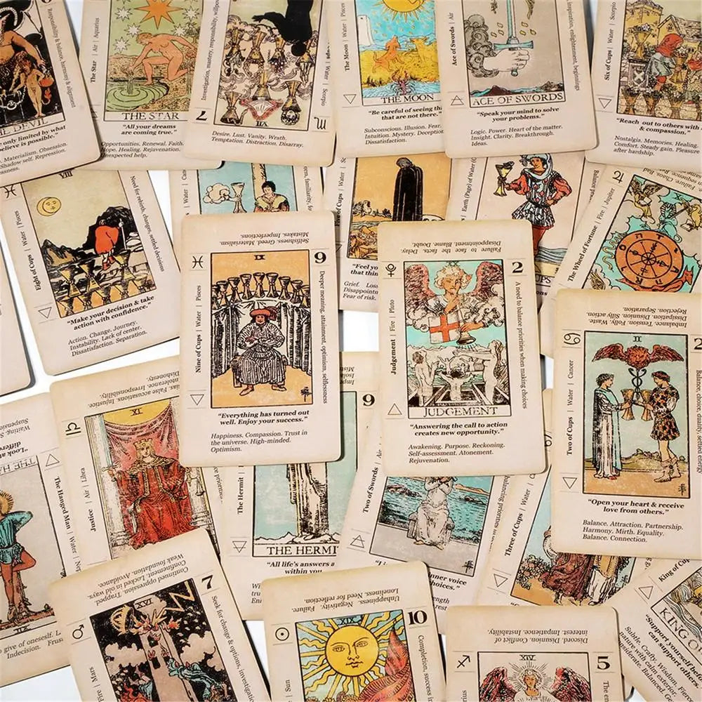 Beginner Tarot Deck with Keywords – 78 Cards