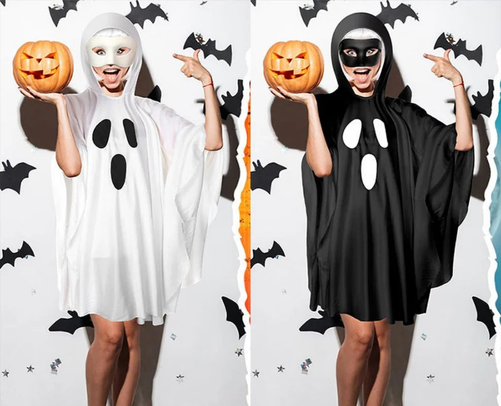 Women's Hooded Ghost Funny Robe Cloak Dress For Costume - alternate view 2