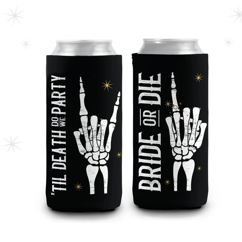 Bride or Die Till Death Do We Party Bachelorette Party Black Can Cooler - product image 4