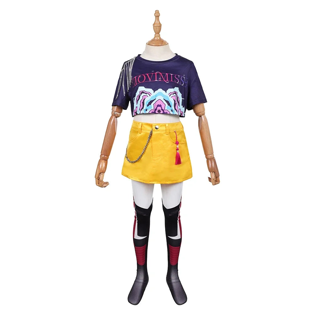2025halloweenDémons Enfants Mira Zoey Costume Chasseurs Costume Filles T-shirt Jupe - 2 / 140