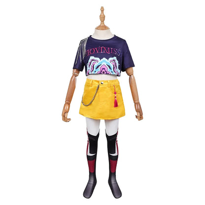 2025halloweenDémons Enfants Mira Zoey Costume Chasseurs Costume Filles T-shirt Jupe - 2 / 140