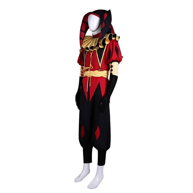 Pierrot Harlequin Jester Costume Game the Freak Circus Clown Costume Hat Adult Halloween - Pierro / M