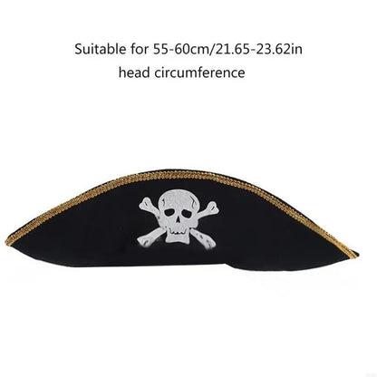 Pirate Captain Hat for Women Men Unisex Halloween Costume Pirate Hat Party Hat Y08E - product image 6