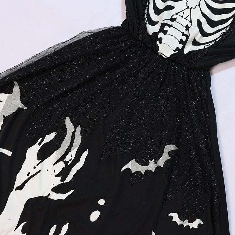 Luminous Grim Reaper Cosplay Skeleton Costume Mädchen Halloween Party Outfit Glowing Death God Horror Theme - product image 5