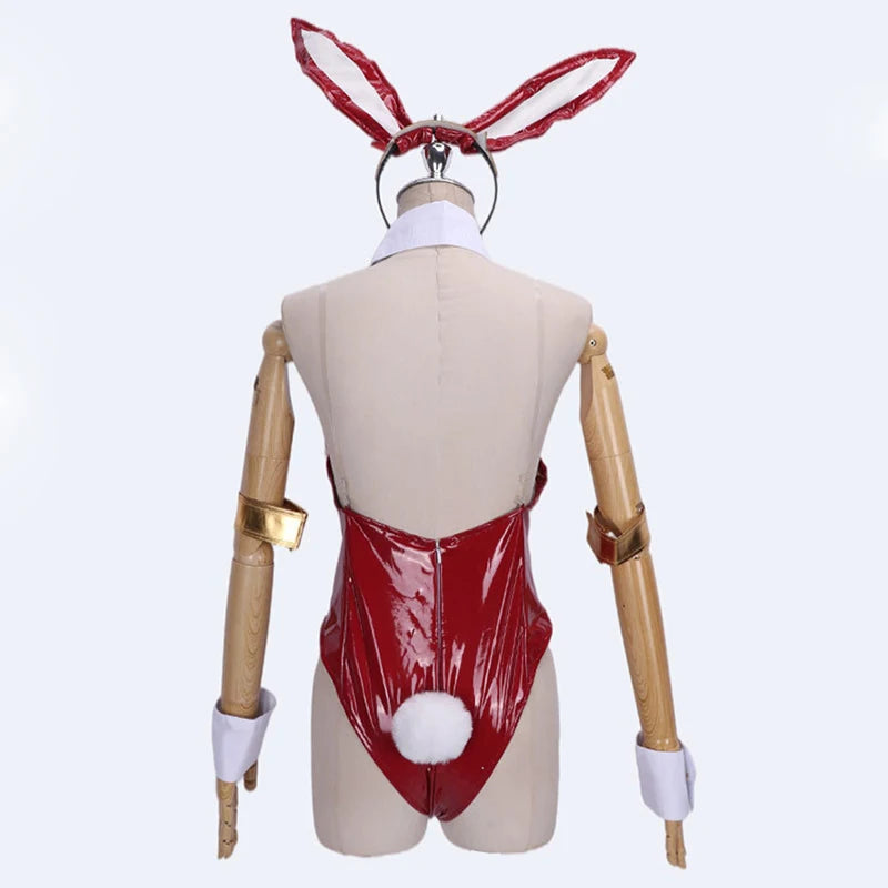 Bunny Girl Cosplay Costumes Women Sexy Leather Bodysuit Suit Lovely Jumpsuit Uniform Halloween Clothing