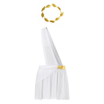 Men's Greek God One Shoulder Waistband Ruffle Skirts Costume