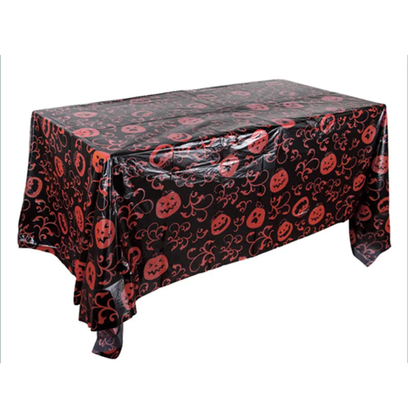 Pumpkin & Spider Web Plastic Halloween Tablecloth - product image 11
