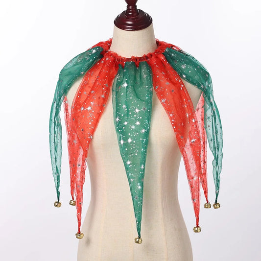 Original Designed Colorful Clown Collar Halloween Performance Characteristic Collar Fairy - Red and white / one size