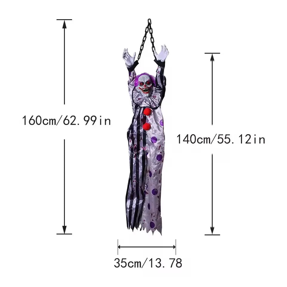 Ghost Decorations Electric Voice-activated Hanging Clown Haunted House Prop - alternate view 6
