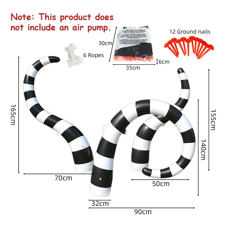 Sandworm Inflatable Halloween Decoration - Black - product image 7