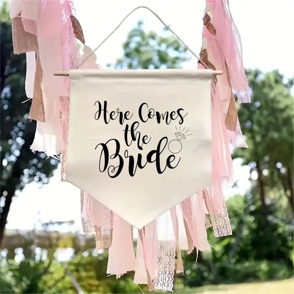 Banner Here Comes The Bride Wedding Decor Ideal for Bridal Showers - product image 1