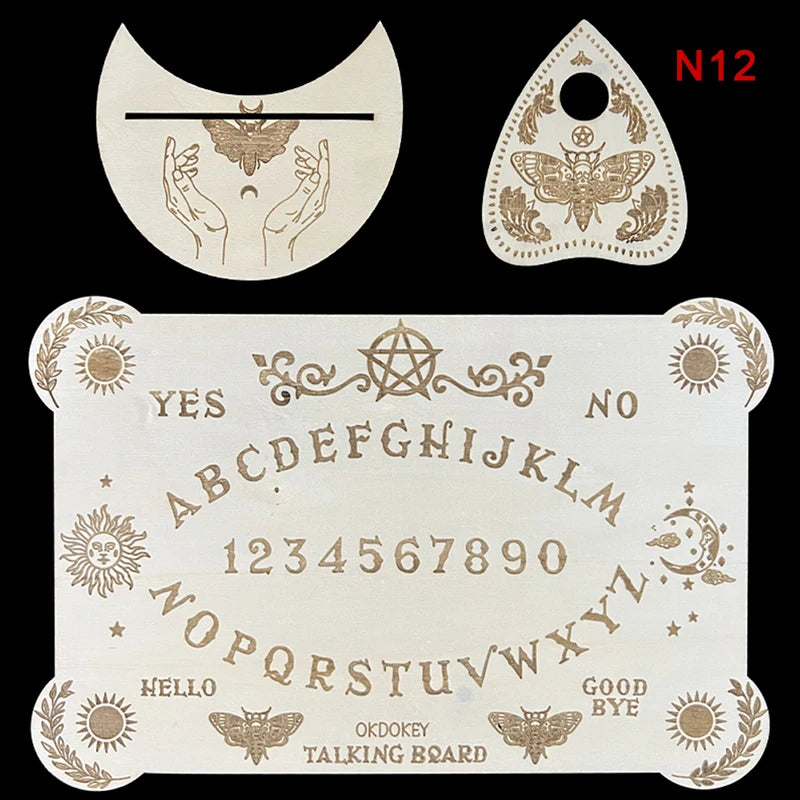12-Inch Engraved Wooden Pendulum Divination Board
